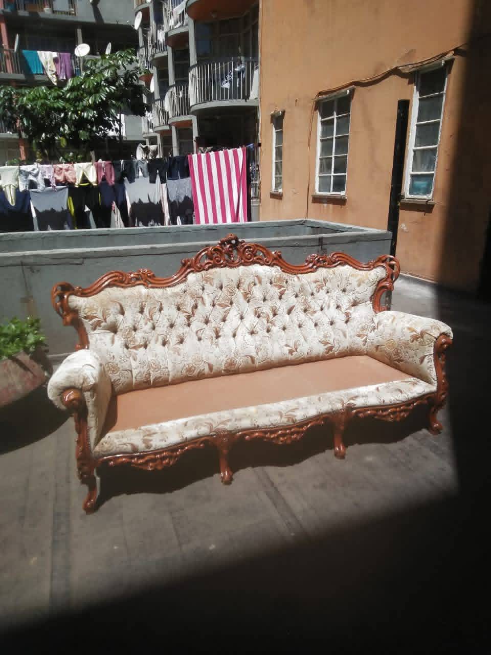 Restored upholstered lounge suite after domestic cleaning